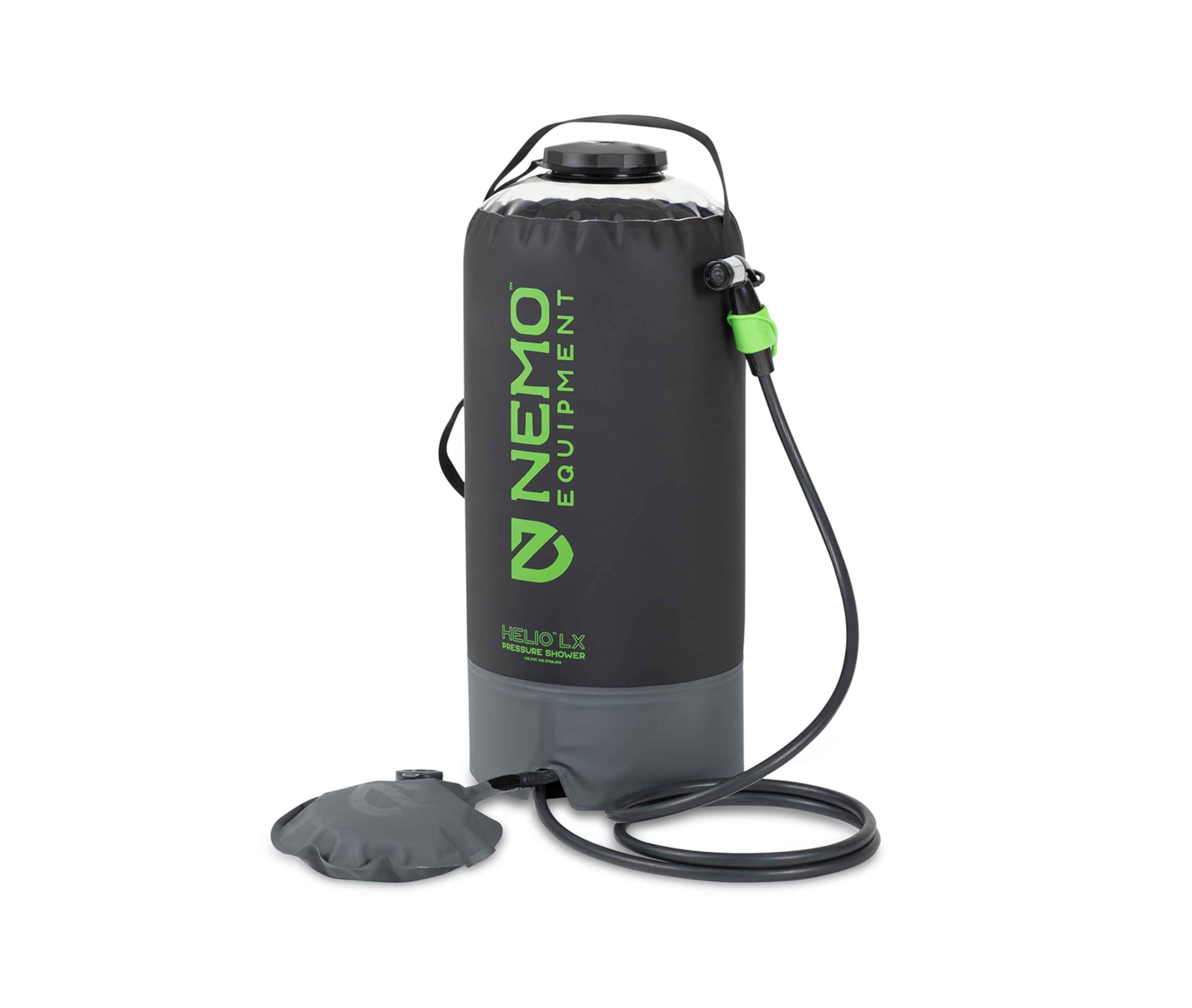 Photo 1 of NEMO Equipment Helio Portable Pressure Camp Shower - 22 Liter - Black/Apple Green