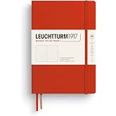 LEUCHTTURM1917 - Notebook Hardcover Medium A5-251 Numbered Pages for Writing and Journaling (Fox Red, Dotted)