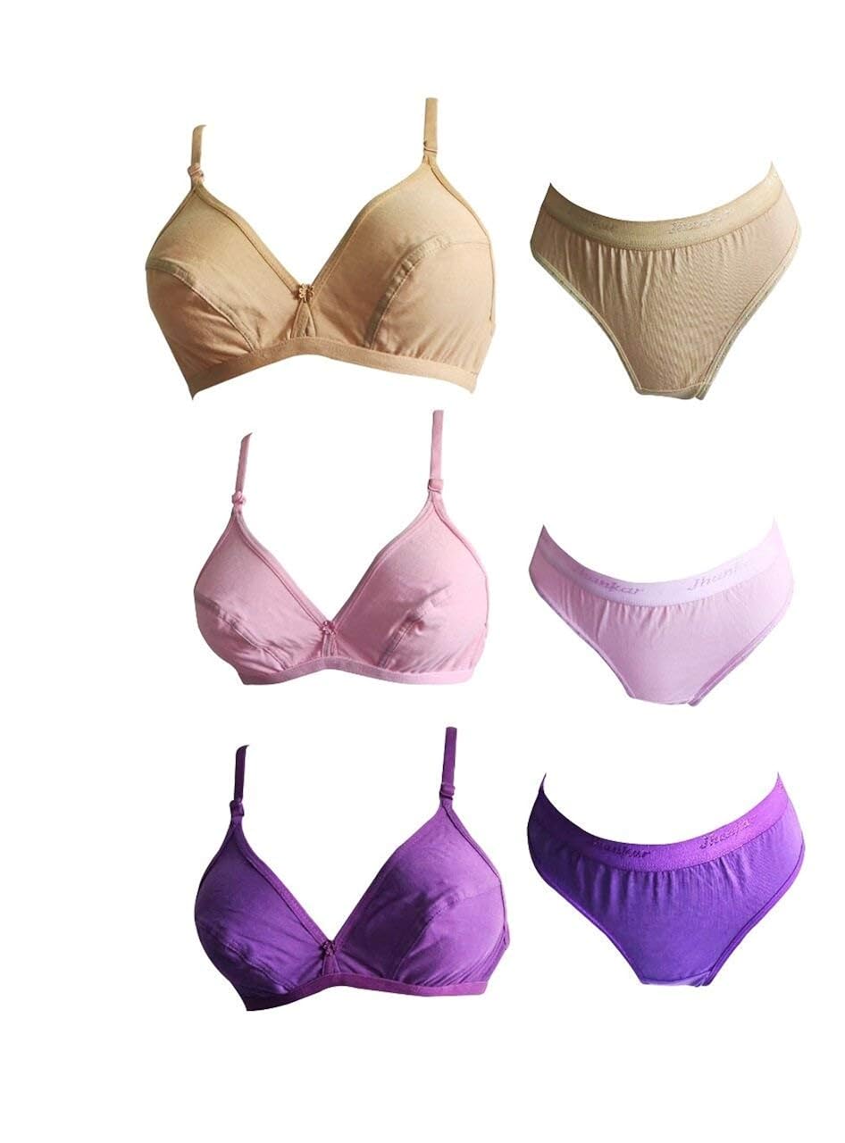 Buy JHANKAR Sweety Bra and Panty Set (Multicolor, 32) at Amazon.in