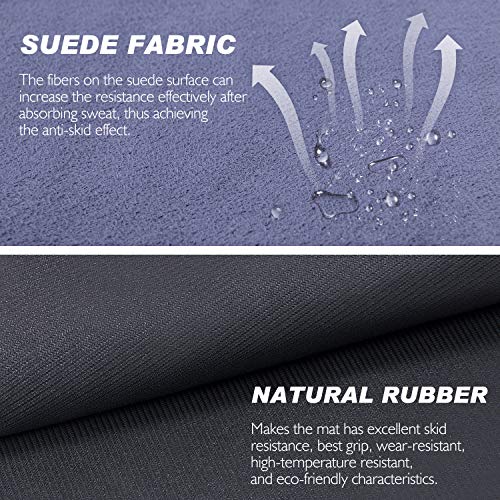 TOPLUS Travel Yoga Mat - Foldable 1/16 Inch Thin Hot Yoga Mat, Sweat Absorbent Anti Slip, High-Grade Natural Suede for Travel, Yoga and Pilates, Coming with Carrying Bag