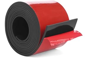 WochiTV Adhesive Solid Rubber Strips, 4" Wide x 1/8" Thick x 60" Long Self Stick Black Neoprene Rubber Rolls Perfect for DIY Insulation Cushion Gasket, Sealing, Liner, Weather Striping