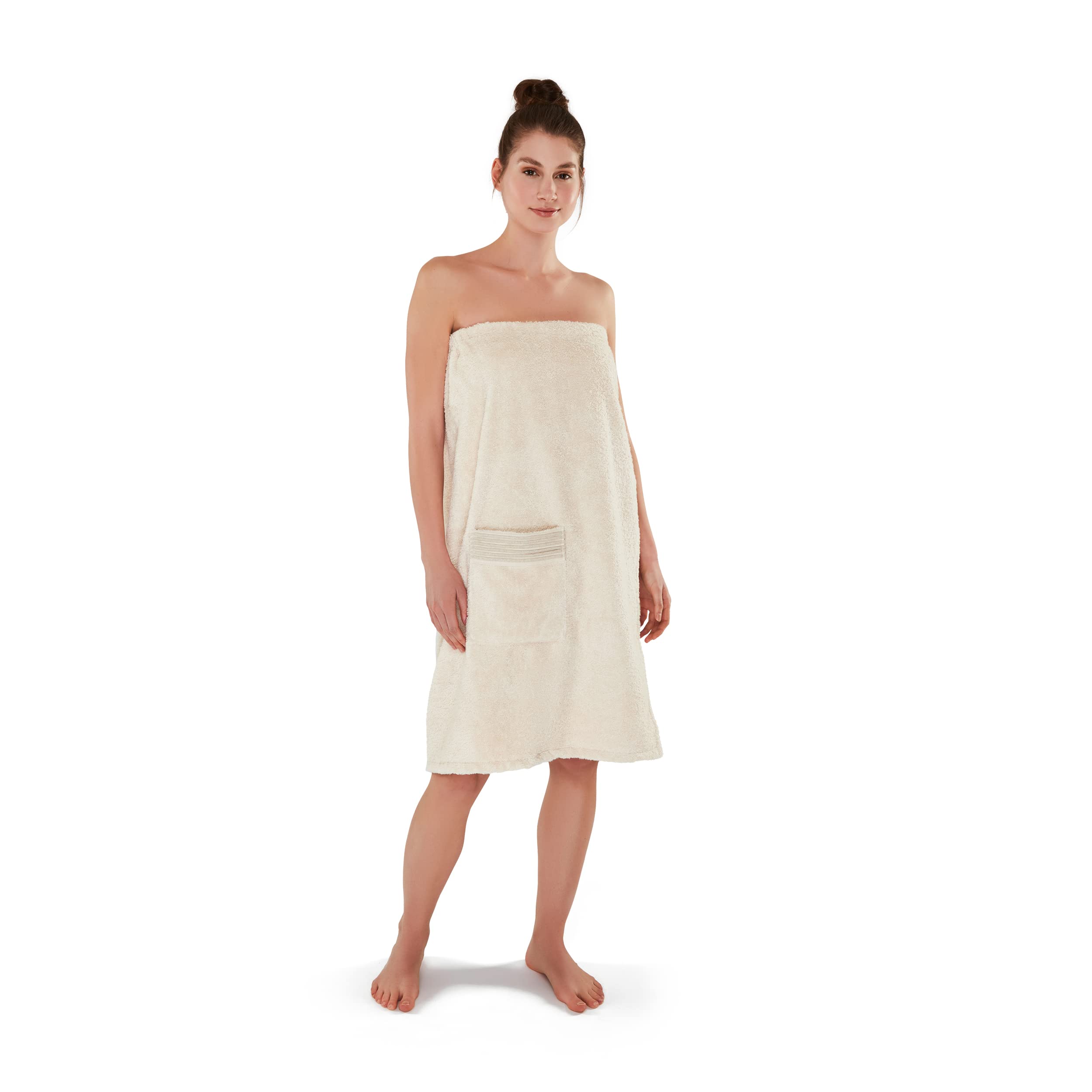 möve Wellness kilt with chenille piping in size 48 / 56 made of 100 % cotton (Spinair), nature