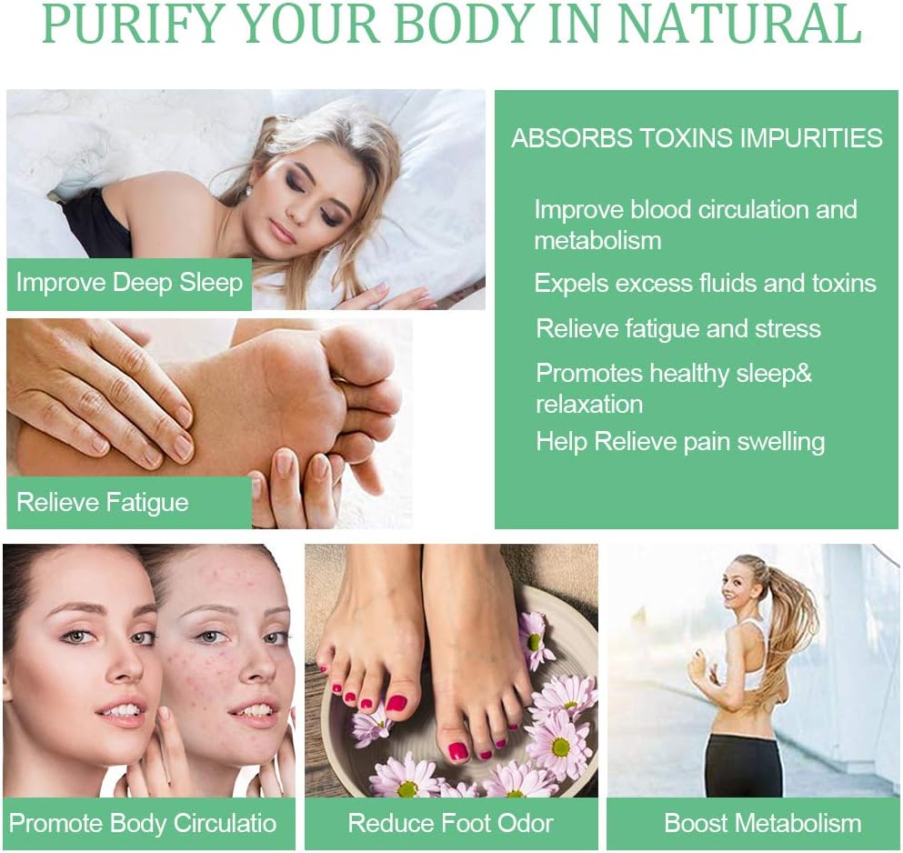 Foot Pads - (60Pads) Ginger Foot Patch for Better Sleep and Anti-Stress Relief, Pure Natural Bamboo Vinegar and Ginger Premium Ingredients Combination for Foot and Body Cleansing.: Health & Personal Care