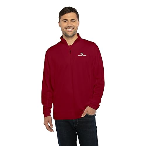 Vantage Apparel Men's Collegiate Micro Mesh Performance Team Color 1/4 Zip Pullover, Dayton Flyers, Red, Small