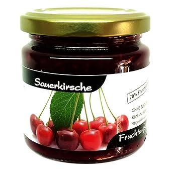 Xylit Fruchtaufstrich'Sauerkirsche' ohne Zuckerzusatz, nur mit Xylit gesüßt, 70% Fruchtanteil (mehr als Marmeladen), Low Carb