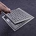 HANEBATH 6 Inch Square Shower Floor Drain with Removal Grate, Stainless Steel Brushed