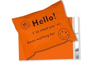 Vapulcio Poly Mailers 10x13 Inch 100 Pcs, Self Seal Shipping Bags with 2.4 Mil, Waterproof and Tear-resistant Mailers Poly Bags, Strong Adhesive Shipping Envelopes for Clothing, Orange Smile