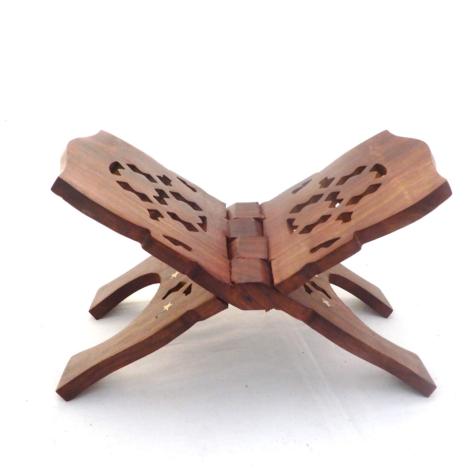 Wooden Hand Carved Holy Book Stand for Quran, Bible, Gita