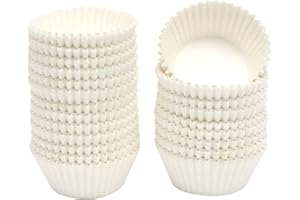 qiqee Jumbo White Cupcake Liners Cupcake Cups Muffin Liner 300-Count Food Grade Cupcake Papers Baking Cups Cupcake Wrappers(L