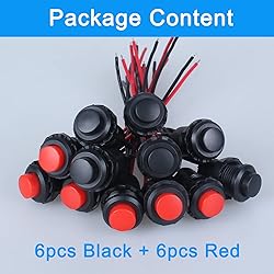 DMWD 12-Pack 12mm Mini Momentary Push Button Switch