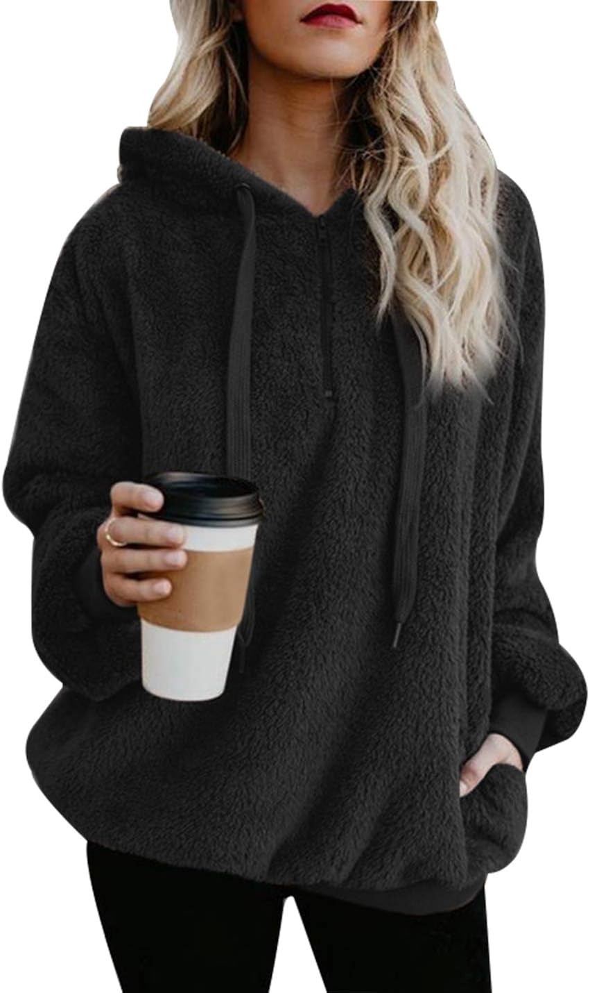 fuzzy pullover quarter zip