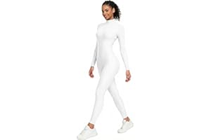 OVIGILY Adult High Neck Long Sleeve Dance Unitard for Women Bodysuits