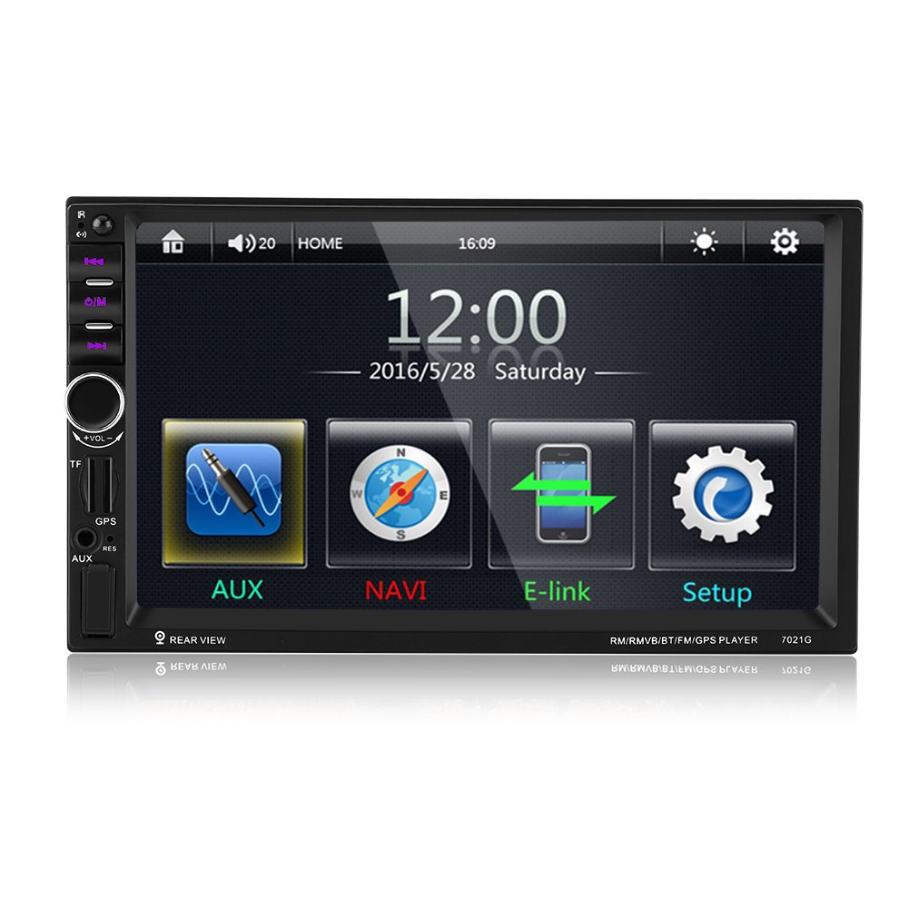 Qiilu Reproductor MP de coche Pantalla Táctil HD Bluetooth GPS Radio FM