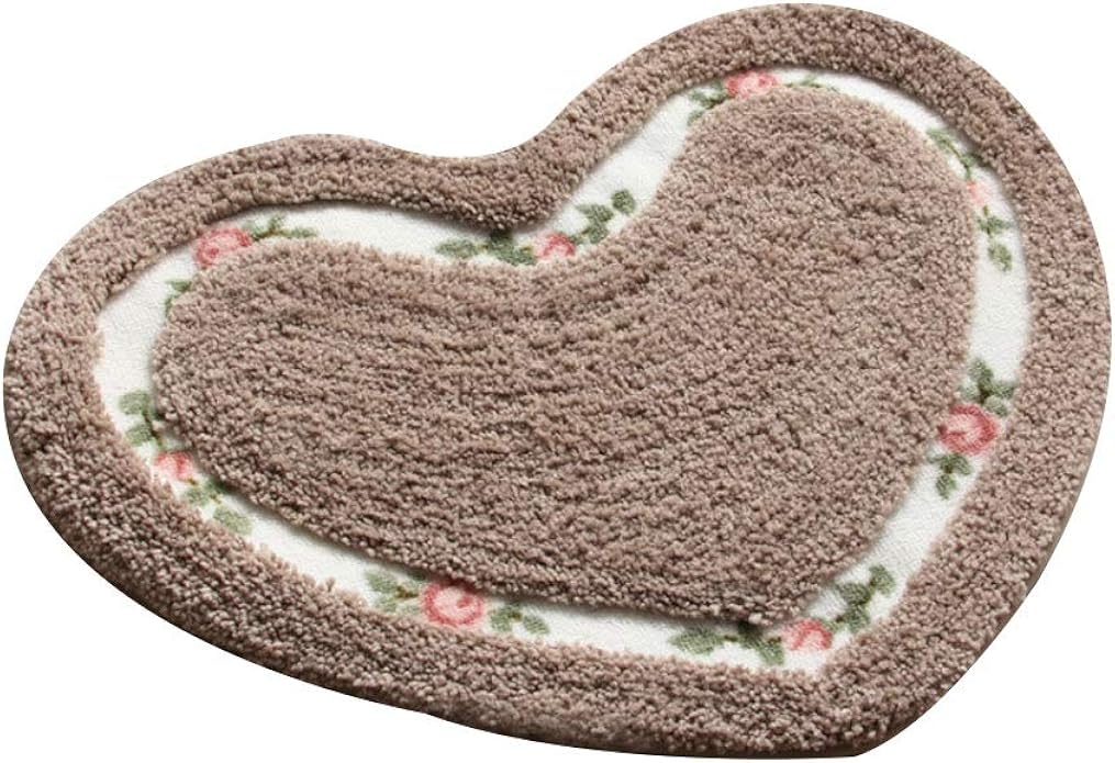 Museourstyty Rugs Love Heart Shape Carpet Floral Printed Hollow Out