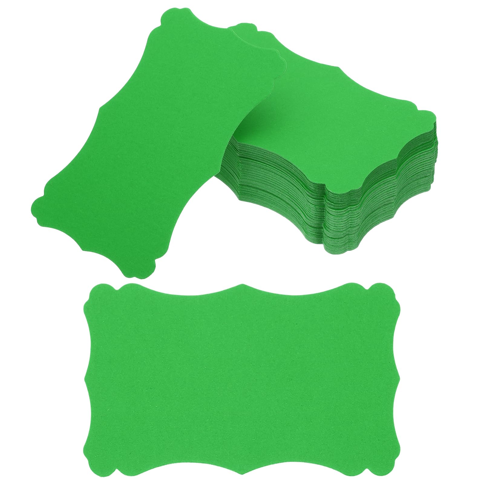 PATIKIL 3"x5" Blank Paper Business Cards, 120 Pack Small Index Flash Cards Words Message Note Card Mini Paper Tags Lace for DIY Gift, Green