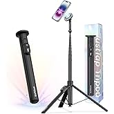 KraftGeek Magnetic Phone Tripod for iPhone MagSafe – 66'' Automatic Selfie Stick with Remote, Portable Tripod Stand for Video