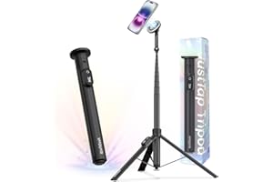 KraftGeek Magnetic Phone Tripod for iPhone MagSafe – 66'' Automatic Selfie Stick with Remote, Portable Tripod Stand for Video