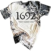 1692 They Missed One Shirt Women Halloween Salem Witch Tshirt Funny Letter Print Tees Casual Short Sleeve Tops