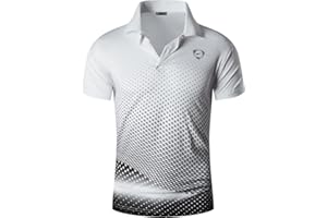 jeansian Men's Short Sleeve Fit Sport Polo Tee Shirts T-Shirts Tshirt Tops Poloshirt Golf Tennis Pickleball LSL195