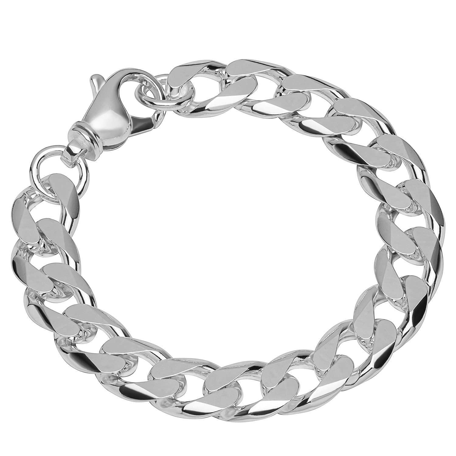 NKlaus bracelet 925 Sterling Silver 22cm curb chain 6 times diamond ladies bracelet 12032