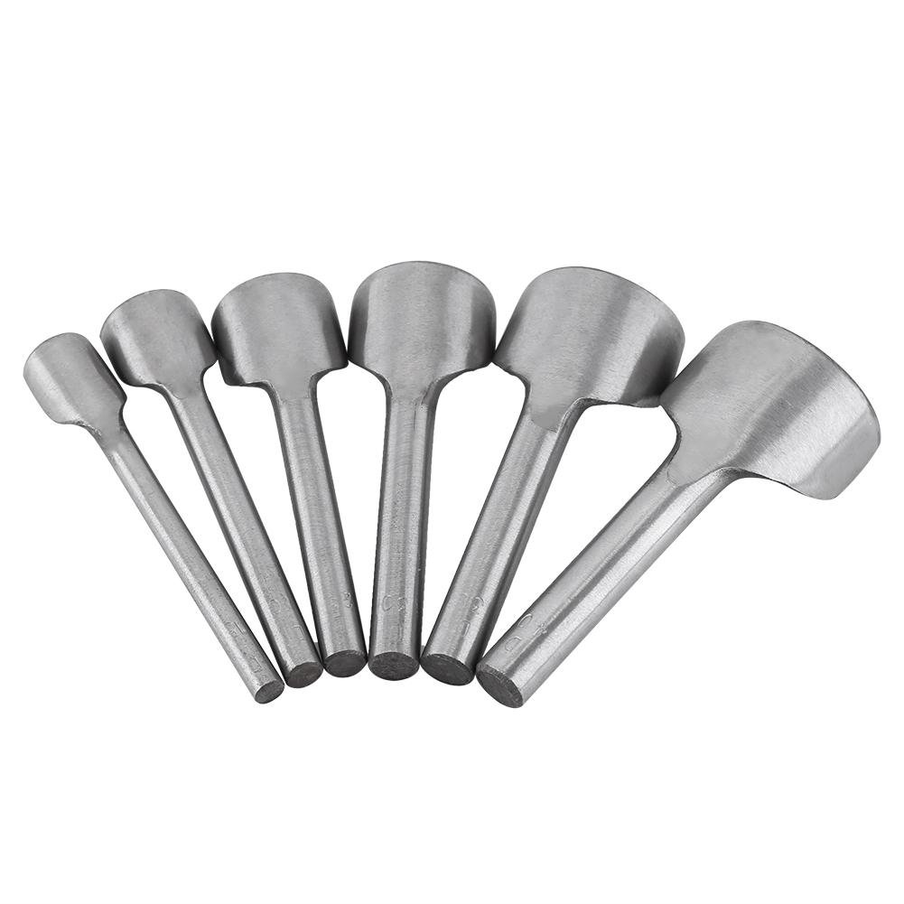 6pcs Half-Round Punch Set, 15-40mm DIY Leather Craft Semicircle Punch Tools Belt End Cutter for Home Leather Sewing