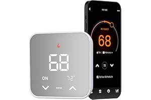 EDGEANT Smart Thermostat for House, WiFi Programmable Thermostat Compatible with Alexa and Google Assistant, Remote Control Tuya/Smart Life, C-Wire Required, Energy Saving