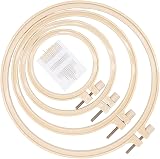 LAMXD 4Pcs Embroidery Hoop Set 3.5 4.7 6.2 8 inch with Gold Eye Needles