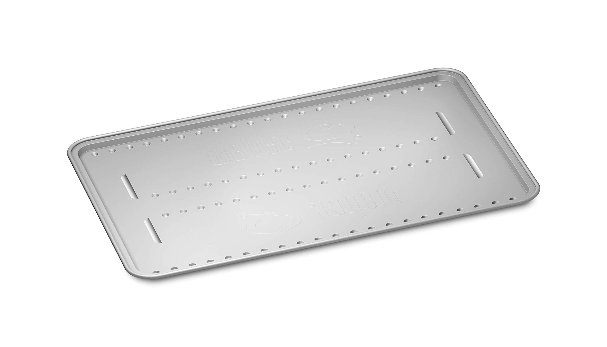 Weber Heat Shield - Large (39x26cm), 4 pieces, made of aluminum, compatible with Weber Roasting Rack - Large (6564), enables indirect grilling, ideal for all grills - Silver (6562)