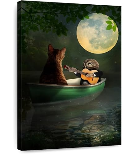 Amazon.com: Derstine - The Owl and the Pussycat 26x26 Framed Art