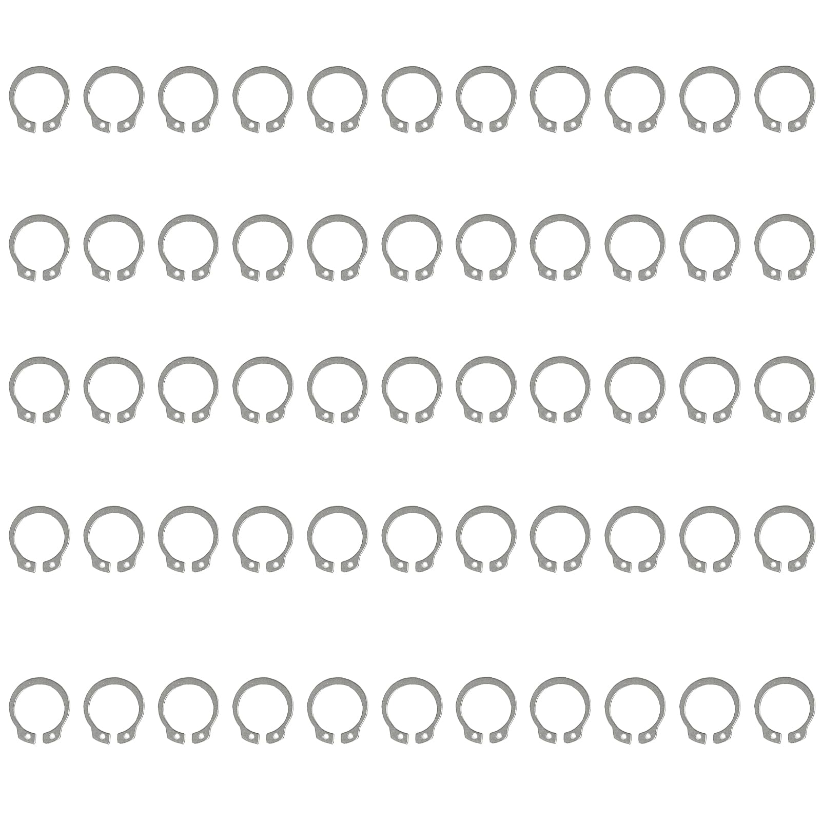 50 Pcs External Retaining Rings, Stainless Steel C-Clip Snap Rings, Inner Diameter 10 mm