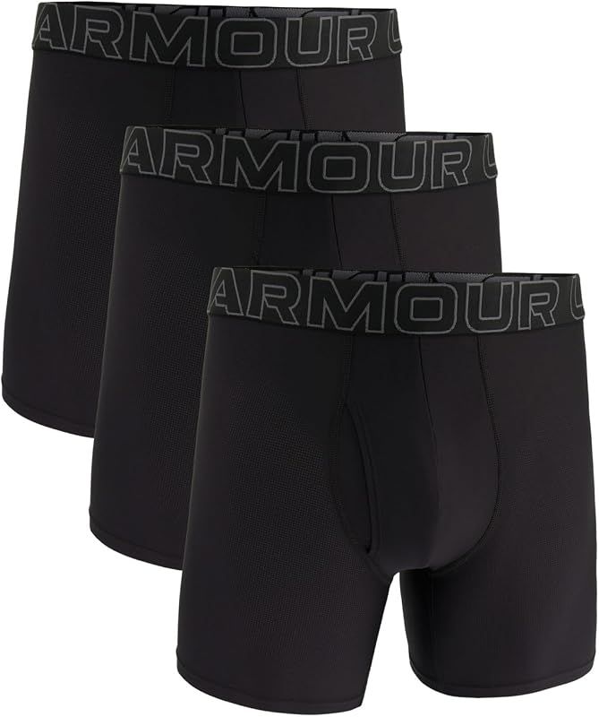 Herren Tech Mesh Boxershorts im 3er-Pack, 15 cm Beinlänge – atmungsaktiv, feuchtigkeitsableitend, weiches Tragegefühl, ganztägiger Komfort