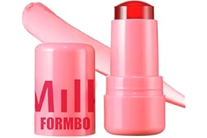 Generic Milk Jelly Blush, Make Milk up Jelly Tint Blush, Milk Cooling Water Jelly Tint 0.18 Oz, Water Jelly Tint Stick Sheer Lip & Cheek Stain Finish(Chill Red)