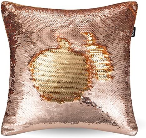 Reversible Sequins Mermaid Pillow Case - Two Colors Throw Cushion Case 4040cm(ONLY PILLOW COVER) Champagne Gold and Gold By AusKit
