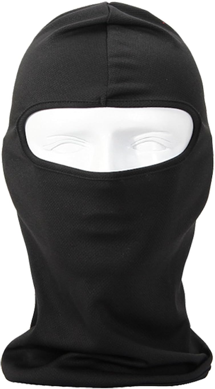 SUNLAND Lycra Fabrics Ski Face Mask Motorcycle Cycling Bike Bandana Hiking Skateboard Balaclava (Black): Clothing