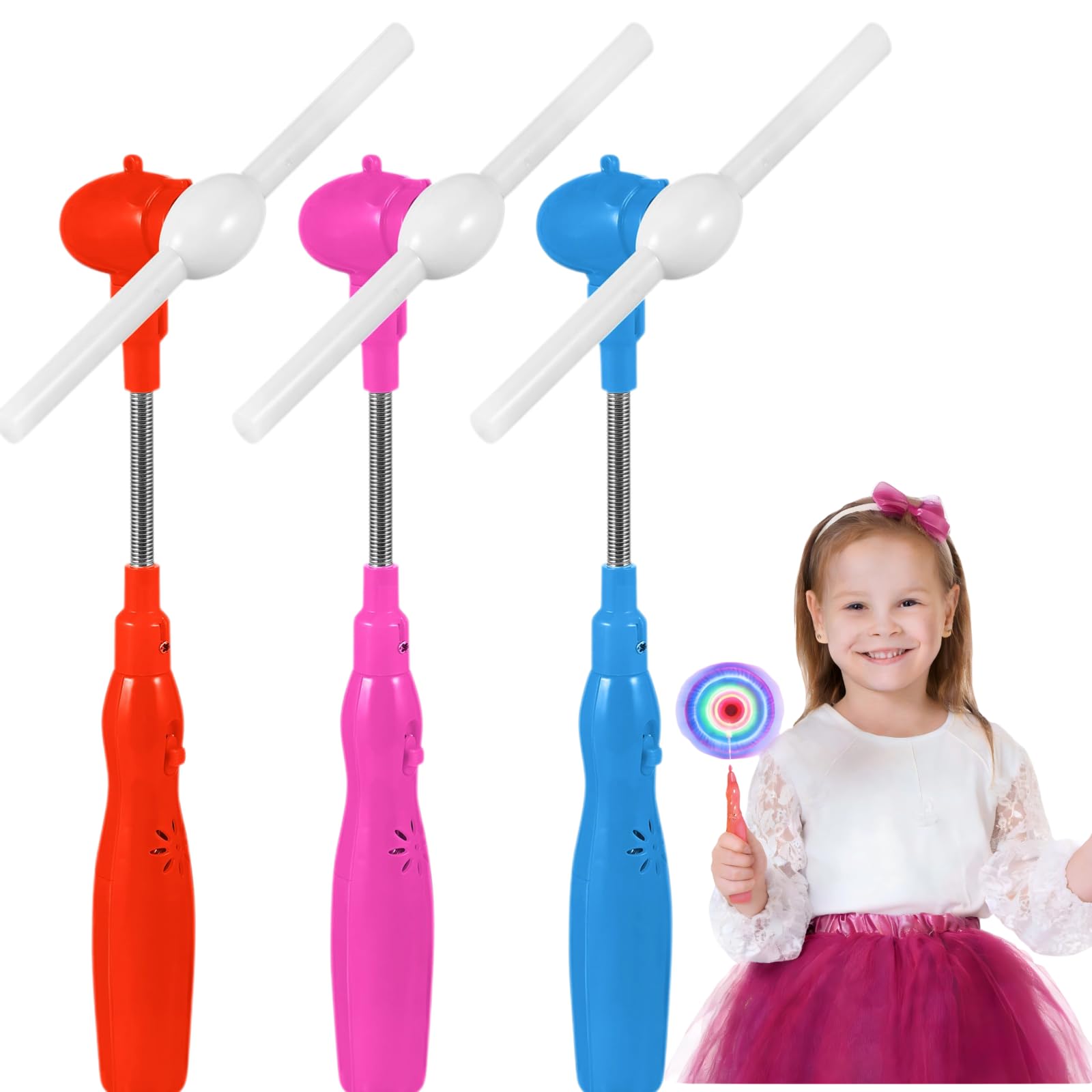 Gadpiparty 3-pack Light-up Spinning Windmill Toys for Kids with Led Lights And Music – Perfect Party Supplies