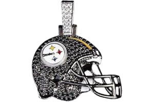 GLD Officially Licensed NFL Sports Team Helmet Pendant - Gold Plated Iced Out Football Necklace Charm