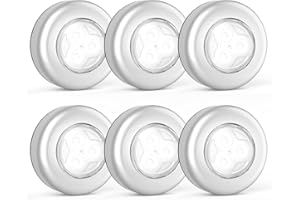 UMECORE Tap Light Push Lights, 6 Pack Small Puck Lights Battery Powered LED Touch Light Bright Stick On Lights Cordless Lighting for Closet, Cabinet, Kitchen, Bedroom, RV, Outdoor