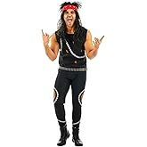 fun shack Mens 80s Rocker Costume, Rocker Halloween Costume Men, 80s Rock Costume, 80's Rocker Mens