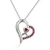 HOLLP Heart Disease Red Awareness Ribbon Necklace Red Awareness Ribbon Charm Necklace for Women