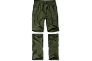 ZOOFLY Boys Convertible Hiking Pants Kids Zip Off Scout Pants Youth Teen Boy Quick Dry Outdoor Fishing Waterproof Lightweight 4-18Y