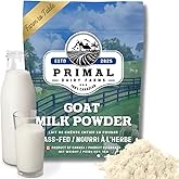 Primal Dairy Farms, Whole Goat Milk Powder, 1KG (2.2LB), Grass-Fed, Non-GMO, Pure, No Additives, High Protein, Made in Canada