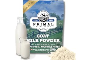 Primal Dairy Farms, Whole Goat Milk Powder, 1KG (2.2LB), Grass-Fed, Non-GMO, Pure, No Additives, High Protein, Made in Canada