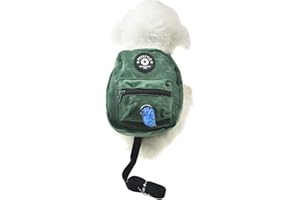 FLAdorepet Dog Backpack Harness with Leash, Dog Poop Bag Dispenser, Pet Self Carrier Adjustable Travel Hiking Walking Harness Backpack for Small Medium Dogs (L(Fit:10-15lb), Green)