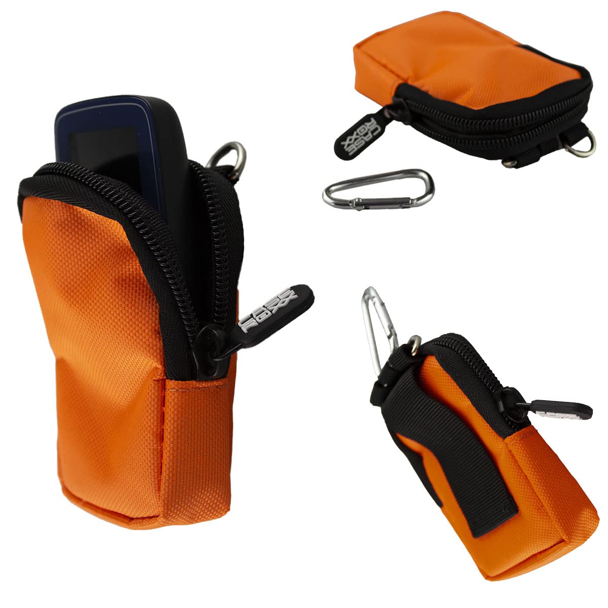 caseroxx Canvas Case Suitable for Freestyle Libre 1/2 / Insulinx / 14 Day, Pouch (Canvas Case Colored in Orange)