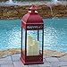 Smart Living San Nicola Triple LED Candle, 28-Inch, Antique Red, Battery Powered Triple Pillar LED Candle Lantern Powered By Three Integrated LEDs, 80070
