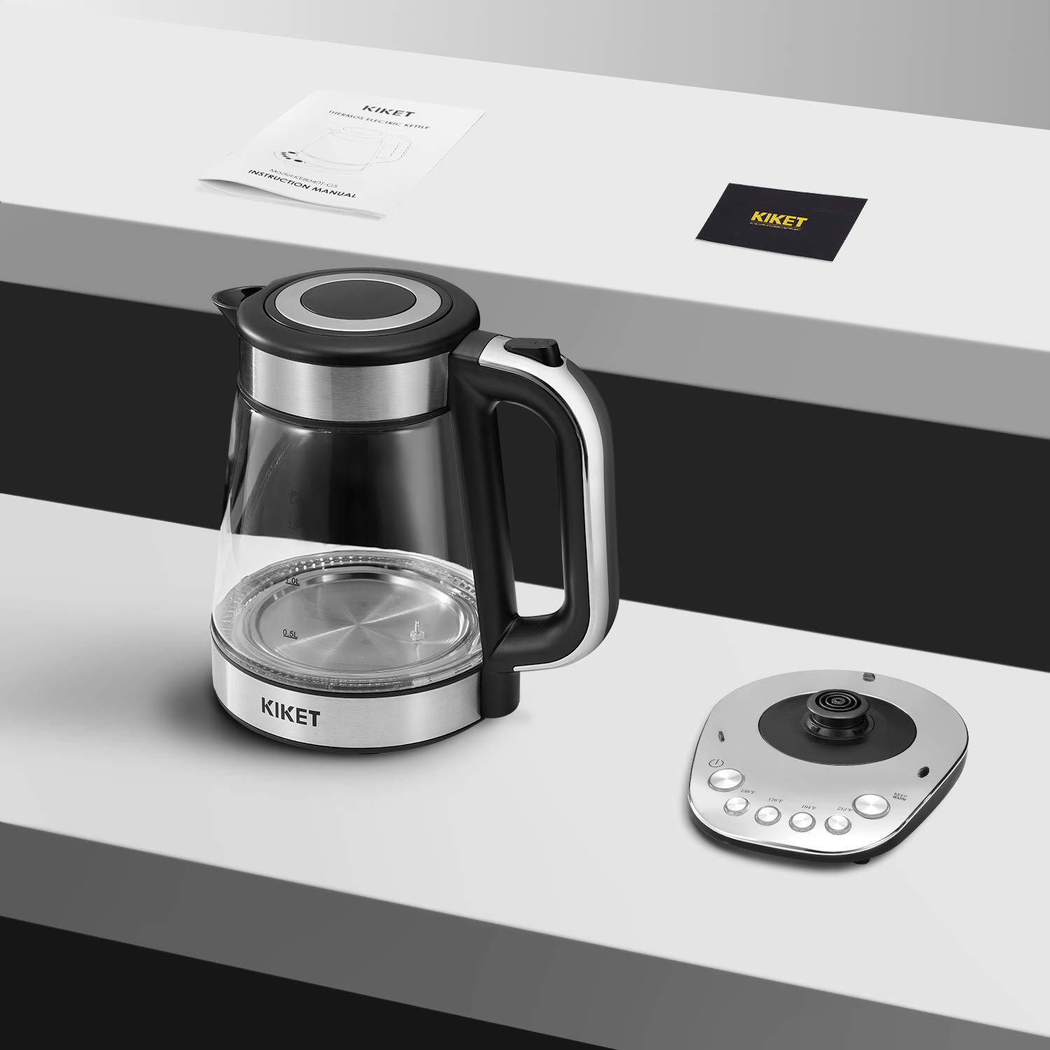 Glass Electric Kettle (BPA free), Professional Temperature Control Kettle with 120min Stay Warm