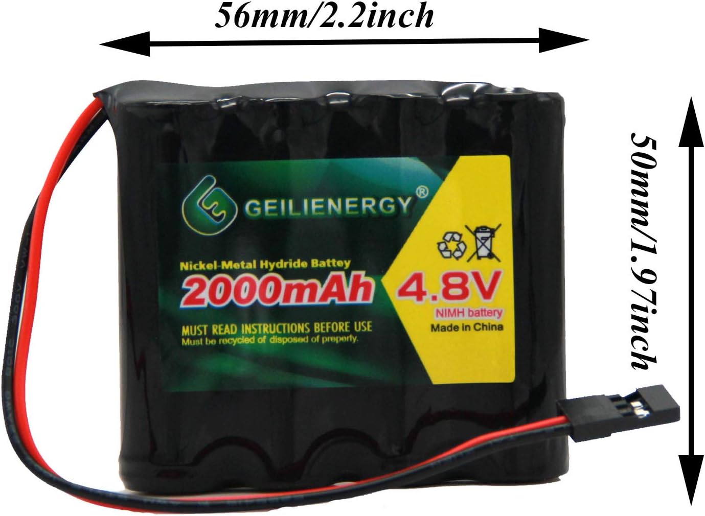 Amazon Com Baobian Nimh Receiver Rx Battery Pack 4 8v 00mah Rechargeable With Hitec Connector For Rc Receivers Rc Aircrafts And More Pack Of 1 Electronics