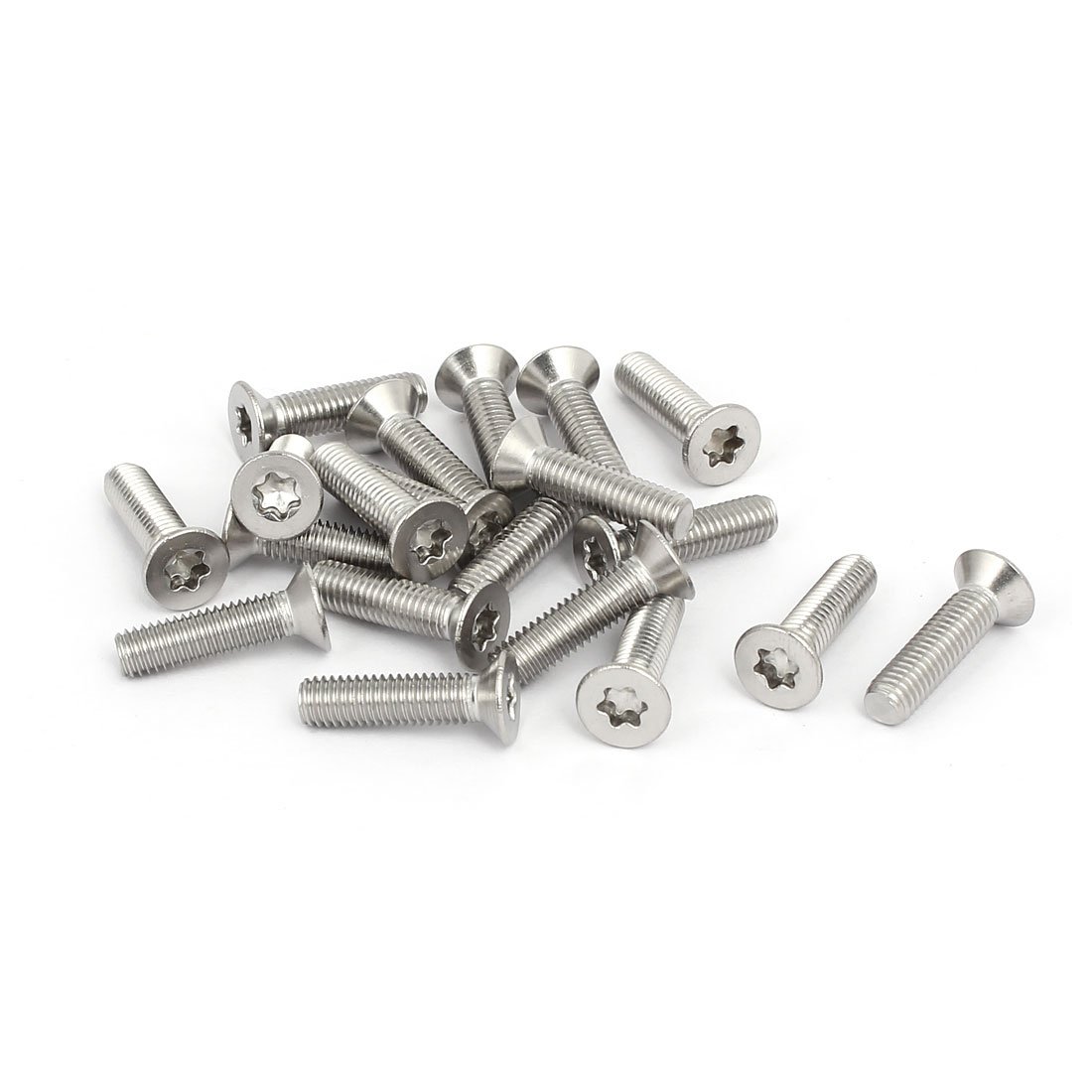 sourcingmap M5x20mm 304 Stainless Steel Flat Head Torx Machine Screws Fastener 20pcs