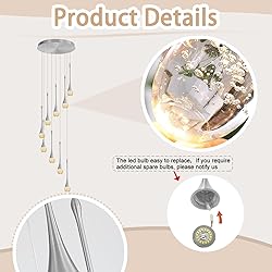 ykolupty 9-Lights H100'' Modern Chandelier 9-Lights