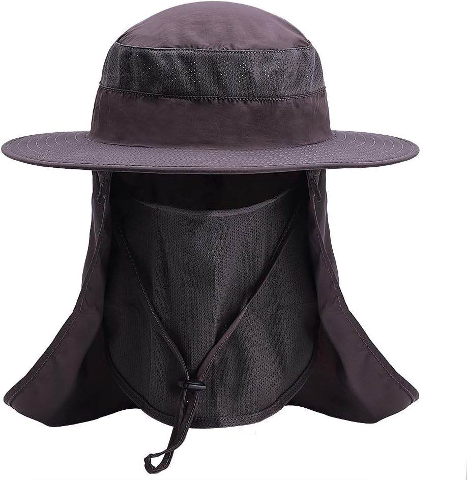 FAMY Fishing hat, Sun Hat, with Removable Neck Face Flap, Fishing Hat UPF 50+ UV Sun Protection Bucket Cap.